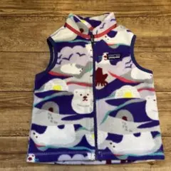 patagonia フリースベスト 動物柄