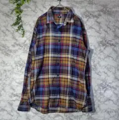 UNIQLO　ユニクロ　チェック　ネルシャツ　長袖　コットン　L