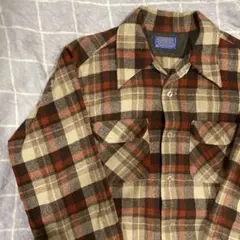 70s ペンドルトン ボードシャツ USA製 ブラウン　開襟　ビンテージ