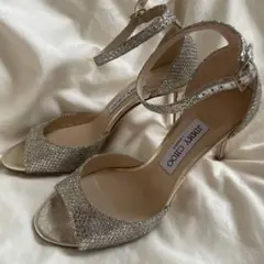 JIMMY CHOO 24cm グリッター オープントゥ パンプスのサムネイル