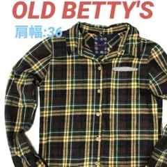OLD BETTY'Sオールドべティーズ　イエローチェクネルシャツ　綿100%のサムネイル