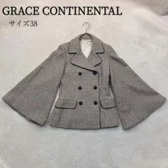グレースコンチネンタル パイピングショートコート フレアスリーブ サイズ38