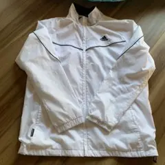 adidas ホワイトナイロンジャケット M