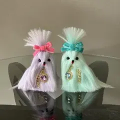 あやぽんぬ様　　ファンシー　ちょんまげマルチーズ　パープル