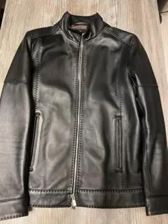 MEN'S BIGI ブラック シープレザージャケット サイズ2のサムネイル
