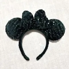 ディズニー カチューシャ スパンコール ミニーちゃん ダークグリーン