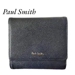 Paul Smith 折り財布 二つ折り財布 ネイビー バイカラー レザー