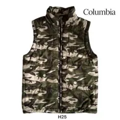 美品　コロンビア　Columbia 迷彩 ダウンベスト グリーン　H25