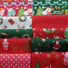 17✕12cmサイズクリスマス柄ハギレ10枚セット（26）