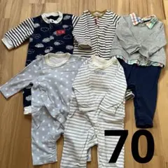まとめ売り　長袖ロンパース　70
