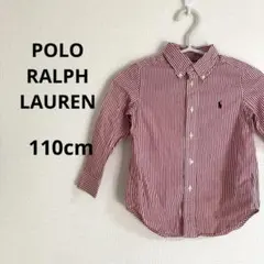 ポロラルフローレン キッズ 子供服 長袖 ストライプシャツ 110cm レッド