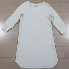 ユニクロ　ワッフルクルーネックワンピース(8分袖)