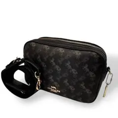 【良品】COACH コーチ ショルダーバッグ ダブルファスナー クロスボディ 黒