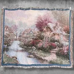 BOJT アート ラグ ブランケット ビンテージ 風景柄 景色 花柄 絵画