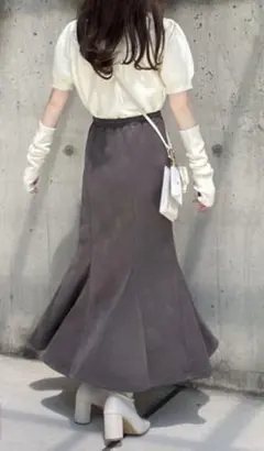 スエードマーメイドスカート チャコール
