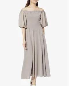 FRAY I.D オフネックパフスリニットコンビワンピ　ワンピース