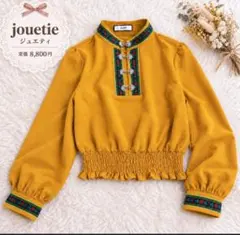 jouetie チロリアンスタンドカラーブラウス M ショート丈 花柄 長袖