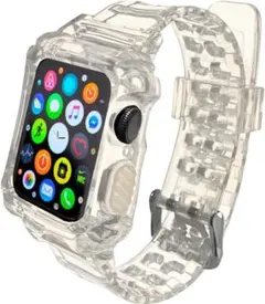アップルウォッチ バンド コンパチブル 38mm 40mm 全面保護 クリア
