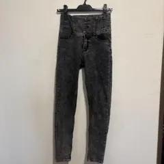 ハイウエストスキニーデニム ブラック S FUN