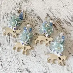 【407】ハンドメイド　オリジナルチャーム　コネクター　ビンテージ猫