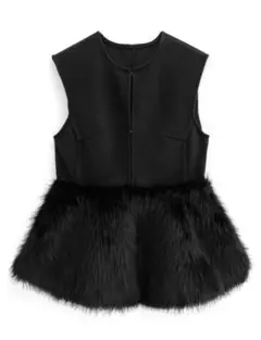 【新品未使用】GRL 三上悠亜　ペプラムファー切替ジレ［ai83］