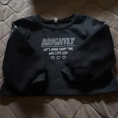 ブラック メッセージプリント トレーナー 120