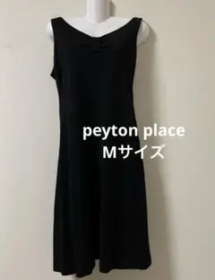 訳あり peyton place ブラック ノースリーブ ひざ丈ワンピース M