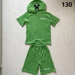 マイクラ　パイル素材　クリーパーパジャマ　130