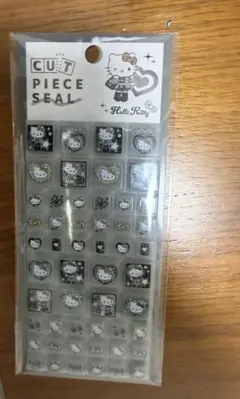 【新品未開封】タイルシール　ハローキティ　カットピースシール　モノクロ　白黒