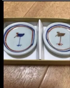 幸せ鳥の絵柄 の波佐見焼き箸置き 2個セット×3箱(6個)