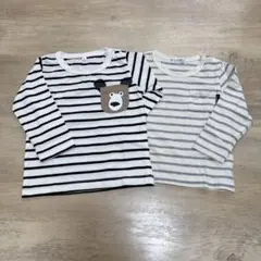 futafuta 西松屋 長袖Tシャツ 90cm 2枚セット ボーダー ロンT