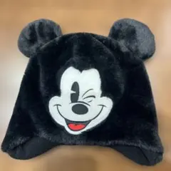 ミッキーマウス ファー帽子 黒色 US 1½-4Y