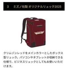 楽天イーグルス ミズノ バックパック クラブイーグルス特典 非売品 2025年最新】楽天 ファンクラブ リュックの人気アイテム - メルカリ