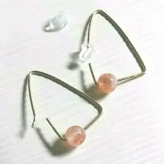 オレンジムーンストーン フープピアス ゴールド