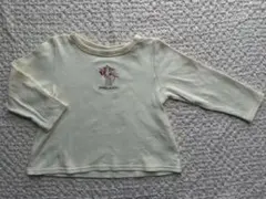 プティマイン　クリーム色 長袖シャツ 花束刺繍