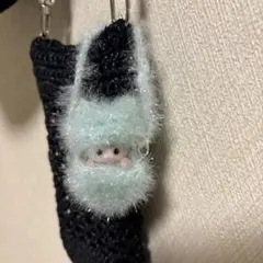 148)ミニチュアドールお出かけキラキラ服ケース　猫耳帽子付／ハンドメイド