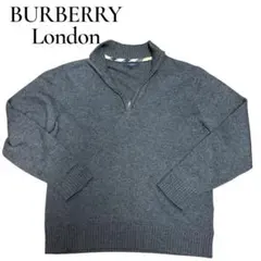 BURBERRY LONDON ハーフジップ ニット グレー Lのサムネイル