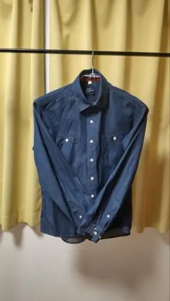 デニム風長袖シャツ ネイビー