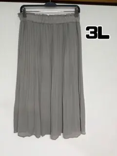 3L おかだゆり シフォンプリーツスカート グレー しまむらのサムネイル
