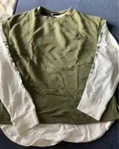 極美品☆KANGOL 長袖カットソー オリーブ×ホワイト