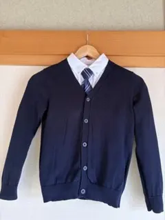 卒入学式　4点セット　ブラウス・ネクタイ・カーディガン　男の子130