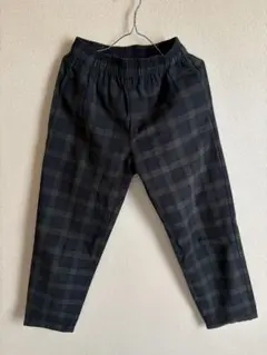 GU黒と緑のチェック柄イージーパンツ. ズボン