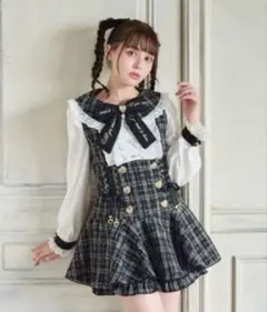 LIZLISA Message Ribbon Tweed Setup Black