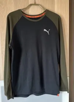 プーマPUMAカーキ✖️ブラック長袖Tシャツ160