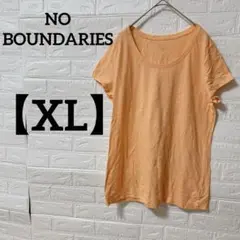 【M】NO BOUNDARIES Ｔシャツ オレンジ 輸入古着 海外ガールズ 夏