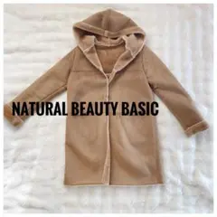 NATURAL BEAUTY BASIC フード付きムートンコート
