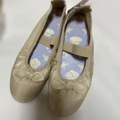 青木美沙子しまむらニナスコラボ フラットバレエシューズLL 生成色のサムネイル