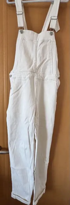 ホワイトデニム サロペット