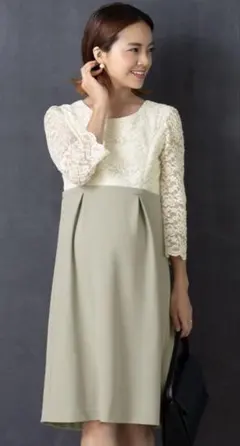 SWEET MOMMY レース袖フォーマルワンピース マタニティ
