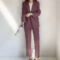 NUKE ワンボタンジャケット&スラックスSET レッドパープル 韓国ブランド